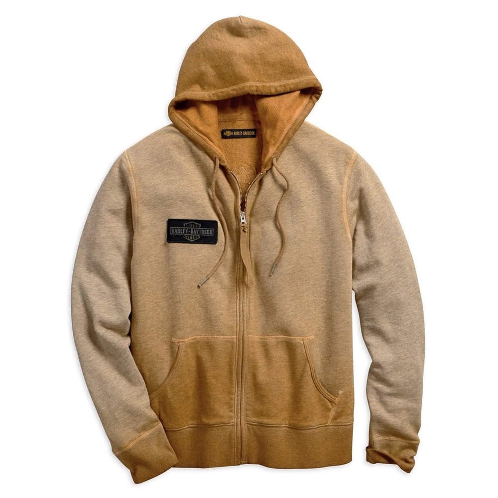 Harley Davidson Men's Oak Leaf Slim Fit Zippered Hoodie Orange Rust Size 3XL